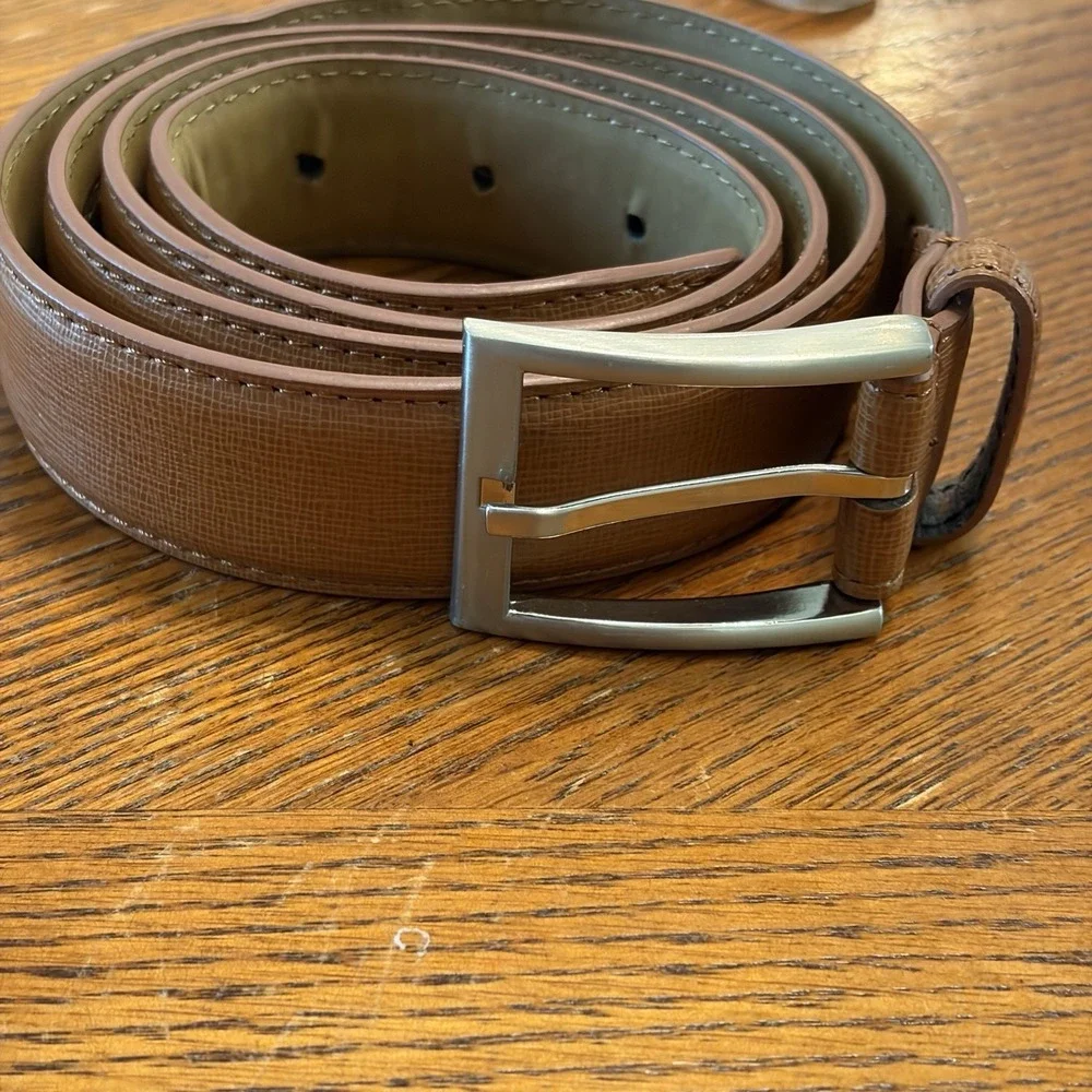 Neiman Marcus Brown Leather Belt Sz 38 Work Career Preppy Classic Frat Church